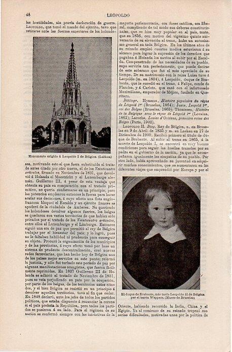 LAMINA V09712: Monumento a Leopoldo I de Belgica en Laeken