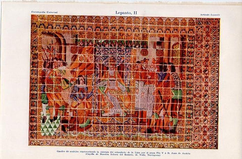 LAMINA V09718: Azulejos entregando el Papa Pio V el estandarte de la Liga a Juan de Austria
