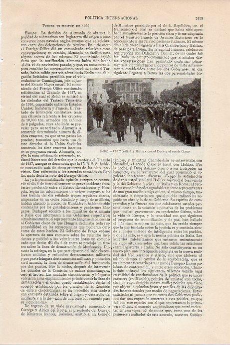 LAMINA V09679: Chamberlain, Halifax y el Duce en Roma
