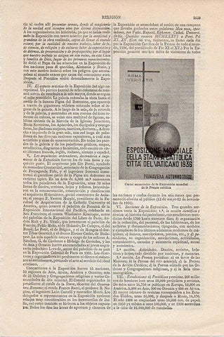 LAMINA V09692: Cartel de la Exposicion mundial de la Prensa Catolica 