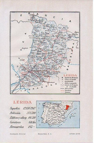 LAMINA V09728: Mapa de la provincia de Lerida
