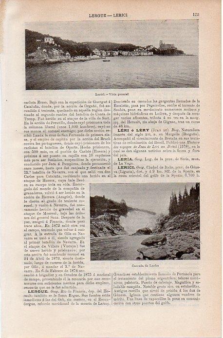 LAMINA V09729: Vista general de Lerici, Italia