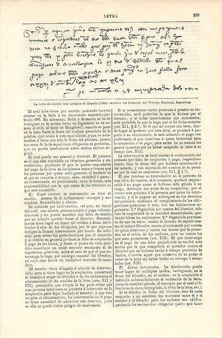 LAMINA V09757: La letra de cambio mas antigua de España de 1382