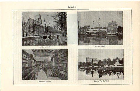 LAMINA V09774: Vistas varias de Leyden