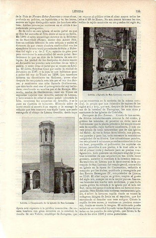 LAMINA V09737: Iglesia de San Lorenzo en Lerida
