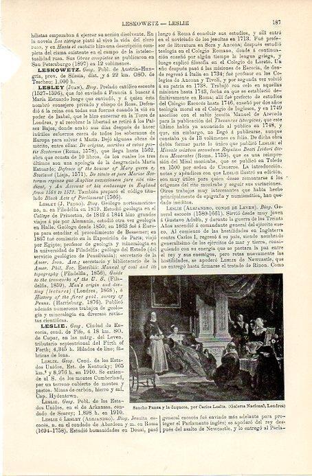 LAMINA V09750: Sancho Panza y la duquesa, por Carlos Leslie