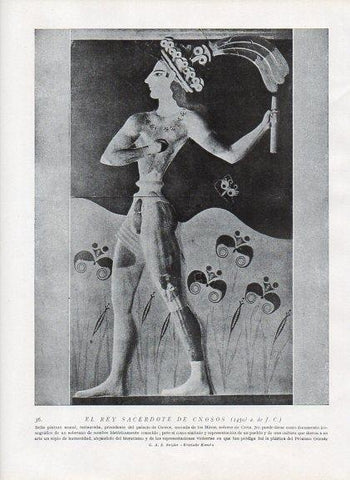 LAMINA V09883: Rey sacerdote de Cnoso, pintura mural