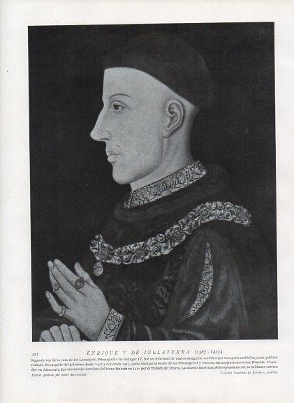 LAMINA V10018: Retrato de Enrique V de Inglaterra