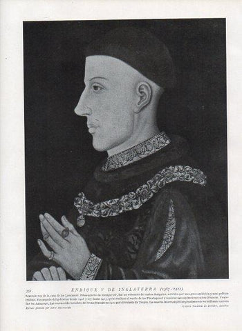 LAMINA V10018: Retrato de Enrique V de Inglaterra