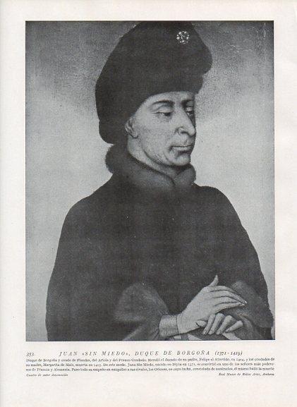 LAMINA V10019: Retrato de Juan I Duqe de Borgoña