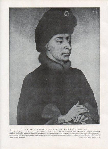 LAMINA V10019: Retrato de Juan I Duqe de Borgoña