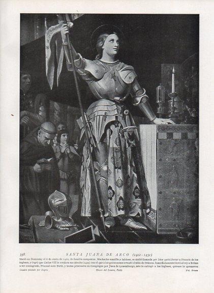 LAMINA V10022: Santa Juana de Arco, por Ingres