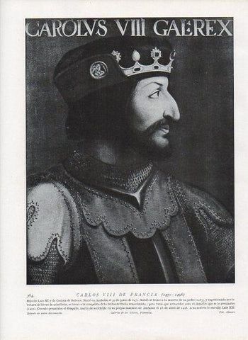 LAMINA V10024: Retrato de Carlos VIII de Francia