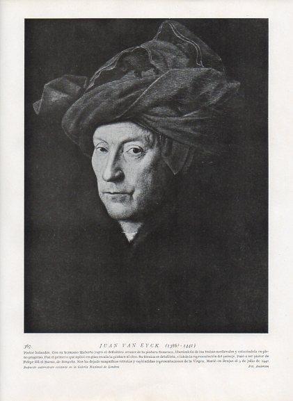LAMINA V10026: Retrato de Juan Van Eyck