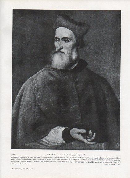 LAMINA V10017: Retrato de Pedro Bembo, por Tiziano
