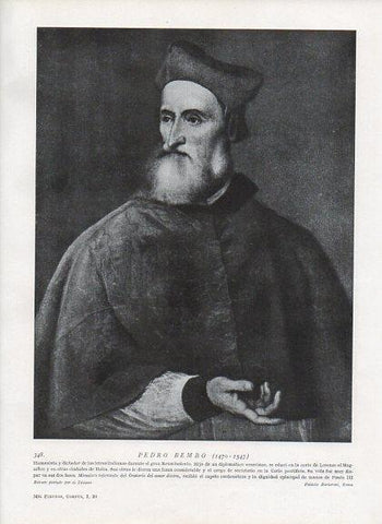LAMINA V10017: Retrato de Pedro Bembo, por Tiziano