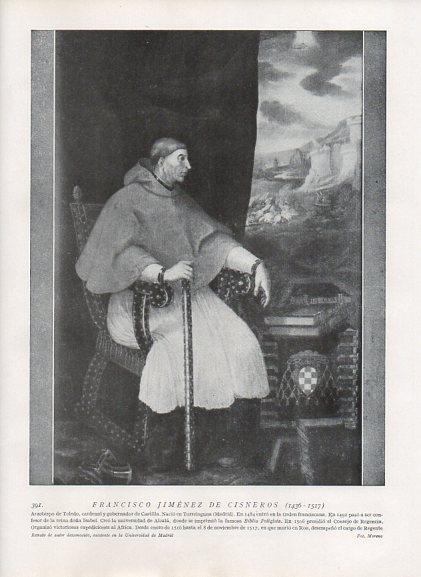 LAMINA V10038: Retrato de Francisco Jimenez de Cisneros