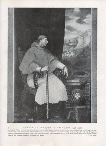 LAMINA V10038: Retrato de Francisco Jimenez de Cisneros
