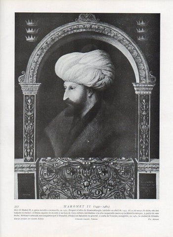 LAMINA V10029: Retrato de Mahomet II, por Gentile Bellini