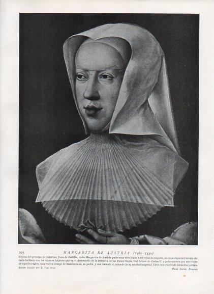 LAMINA V10040: Retrato de Margarita de Austria, por Van Orley
