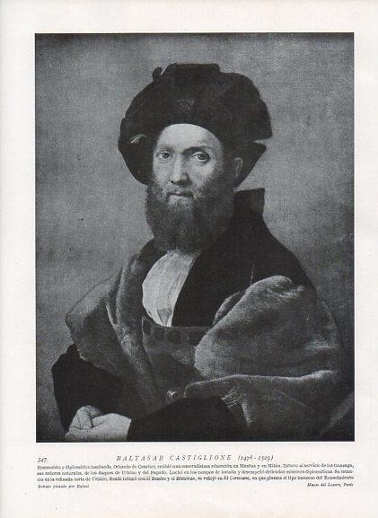 LAMINA V10016: Retrato de Baltasar Castiglione, por Rafael