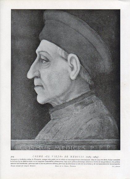 LAMINA V09995: Cosme de Medicis, por Angiolo Bronzino