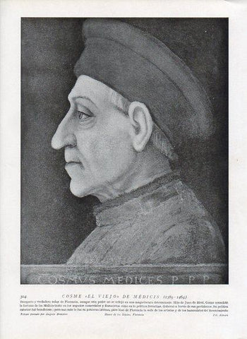 LAMINA V09995: Cosme de Medicis, por Angiolo Bronzino