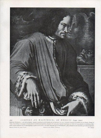 LAMINA V10000: Lorenzo de Medicis, por Jorge Vasari