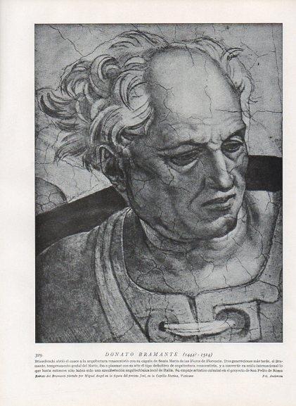 LAMINA V10007: Donato Bramante, por Miguel Angel