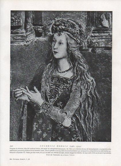 LAMINA V10009: Lucrecia Borgia, por Pinturicchio