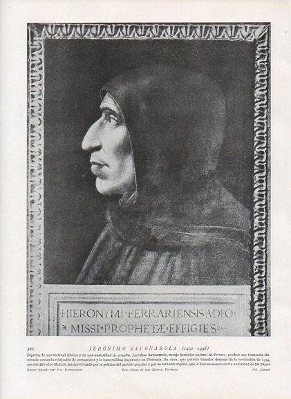LAMINA V10003: Jerenimo Savonarola, por Fra Bartolommeo