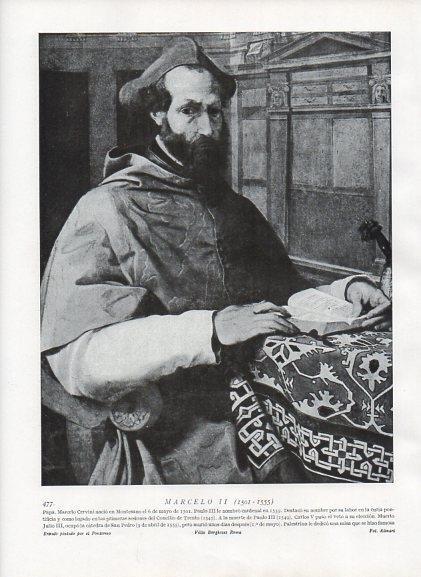 LAMINA V10078: Retrato de Marcelo II, por el Pontormo