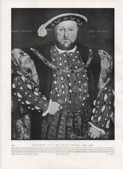 LAMINA V10080: Retrato de Enrique VIII de Inglaterra, por Holbein el Joven