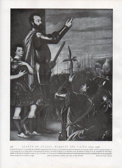 LAMINA V10070: Retrato de Alonso de Avalos, por Tiziano