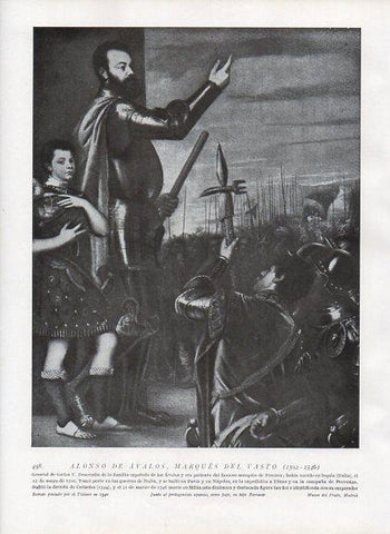 LAMINA V10070: Retrato de Alonso de Avalos, por Tiziano