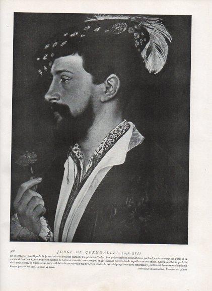 LAMINA V10083: Retrato de Jorge de Cornualles, por Holbein el Joven