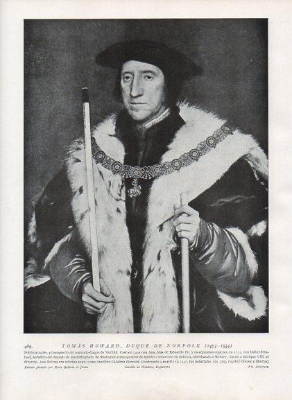 LAMINA V10084: Retrato de Tomas Howard, por Holbein el Joven