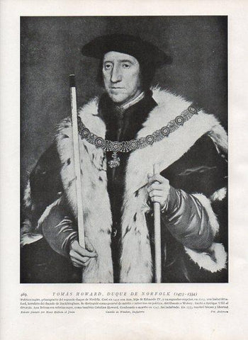 LAMINA V10084: Retrato de Tomas Howard, por Holbein el Joven