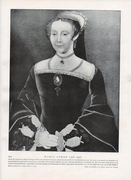 LAMINA V10087: Retrato de Maria Tudor, por Antonio Moro