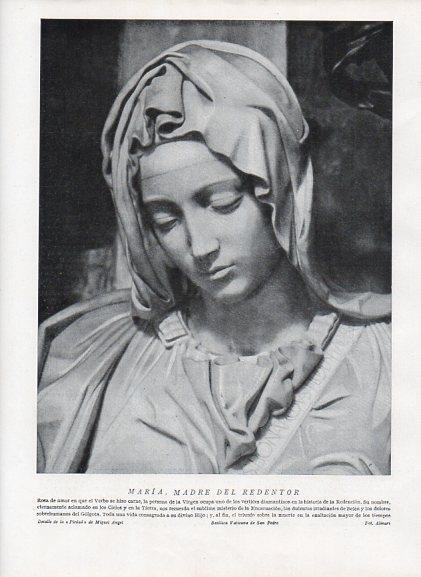 LAMINA V10091: Maria, detalle de la Piedad de Miguel Angel