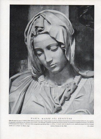 LAMINA V10091: Maria, detalle de la Piedad de Miguel Angel