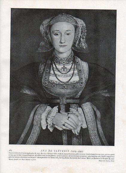 LAMINA V10082: Retrato de Ana de Cleveris, por Holbein el Joven
