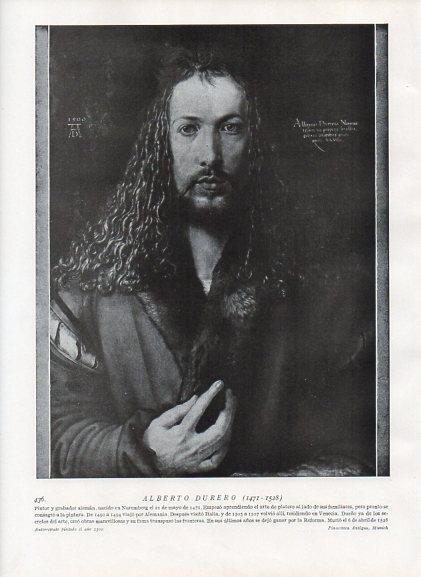 LAMINA V10059: Autorretrato de Alberto Durero