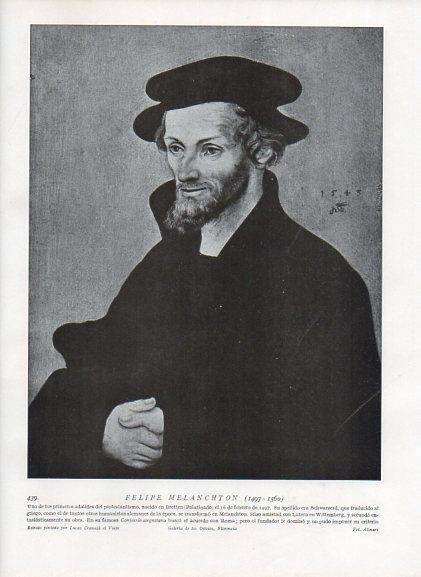 LAMINA V10061: Retrato de Felipe Melanchton, por Lucas Cranach el Viejo