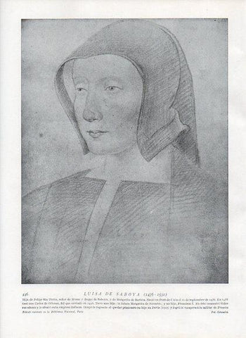 LAMINA V10064: Retrato de Luisa de Saboya