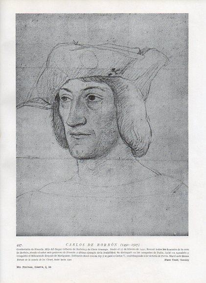 LAMINA V10065: Retrato de Carlos de Borbon, escuela de los Clouet