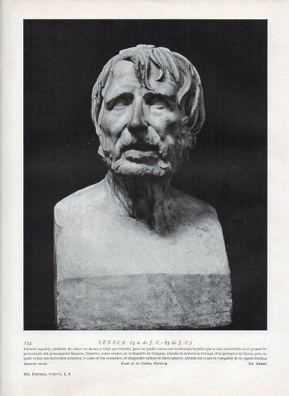 LAMINA V09922: Busto de Seneca, Museo de los Oficios de Florencia