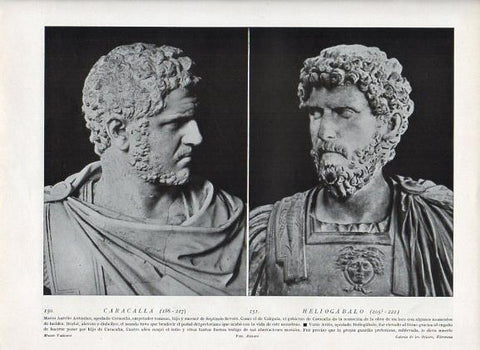 LAMINA V09927: Bustos de Caracalla y Heliogabalo