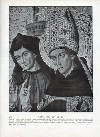 LAMINA V09934: San Agustin, tabla pintada por Jaime Huguet