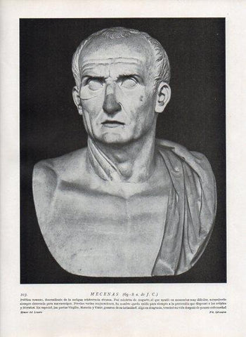 LAMINA V09909: Busto de Mecenas, museo del Louvre